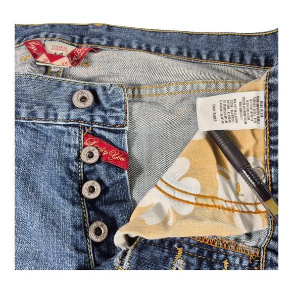 Lucky Brand USA Button Fly Easy Ride Bootcut Vintage Hi Rise Blue Jeans 34 x 32 - Picture 3 of 4